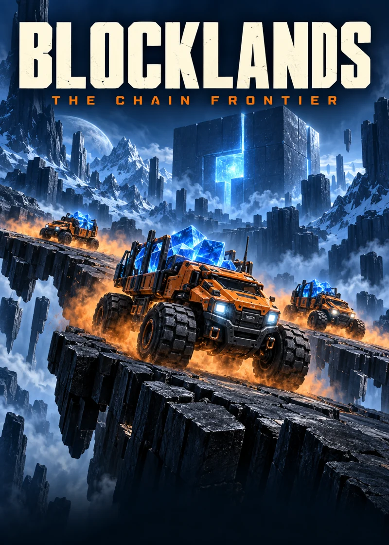 BLOCKLANDS — orange expedition rovers cross the blue crystal frontier