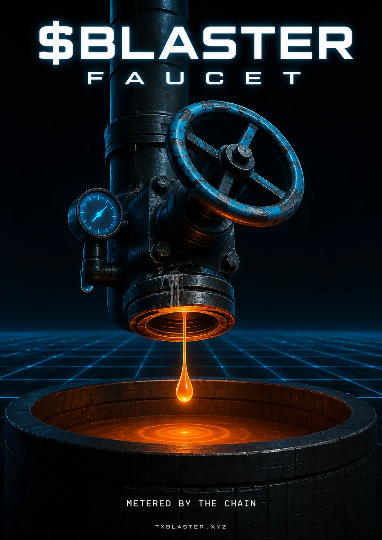 THE TAP — free $BLASTER, metered by the chain