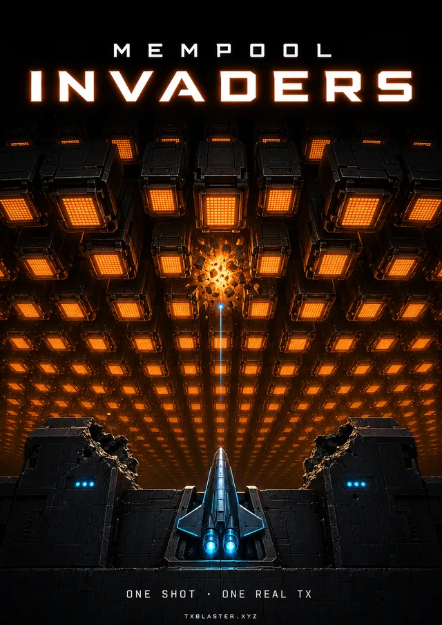 Mempool Invaders — one shot, one real tx