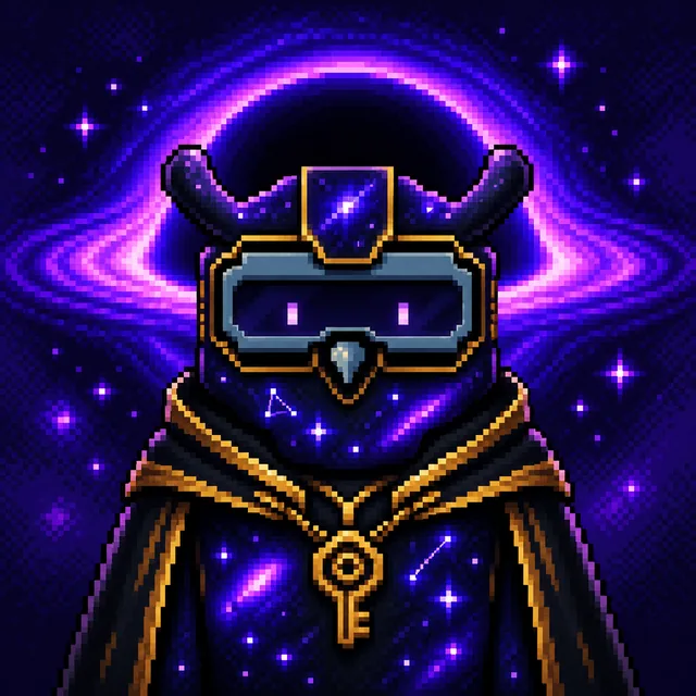 Event Horizon Custodian owl in a cosmic mantle