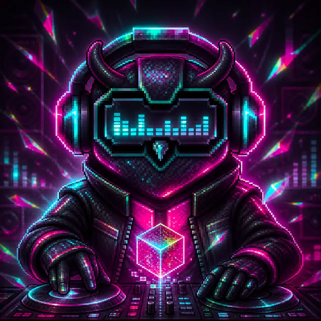 UTXO Owl #0300 — Neon DJ · Color Study I